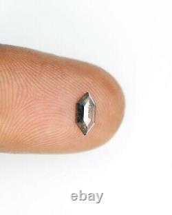 0.35 CT Salt and Pepper Elongated Hexagon Natural Loose Diamond for Wedding ring