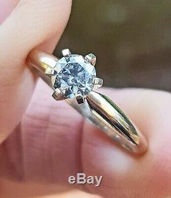 0.50ct Natural Grey Salt & Pepper Silver Diamond Engagement 14K white gold ring
