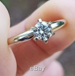 0.50ct Natural Grey Salt & Pepper Silver Diamond Engagement 14K white gold ring