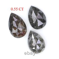 0.55 CT Natural Loose Pear Shape Diamond 4.50 MM Salt And Pepper Diamond LQ2790