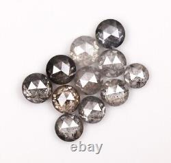 0.55CT Natural Fancy Color Salt And Pepper Round Shape Rose Cut Diamond For Ring