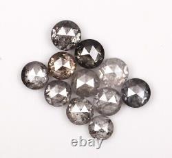 0.55CT Natural Fancy Color Salt And Pepper Round Shape Rose Cut Diamond For Ring