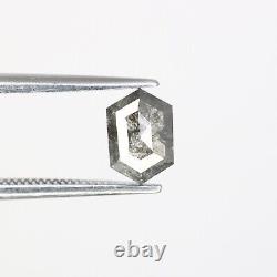0.69 CT Elongated Hexagon Cut Salt And Pepper Diamond For Engagement Ring