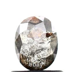 0.69 ct salt and pepper diamond fancy gray color oval loose diamond for ring