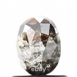 0.69 ct salt and pepper diamond fancy gray color oval loose diamond for ring