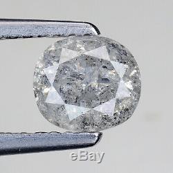 0.88cts Gray White Rose Cut Oval Salt & Pepper Loose Diamond SEE VIDEO
