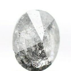 1.00 TCW Natural Diamond Oval Shape Gray Salt & Pepper Natural Loose Diamond