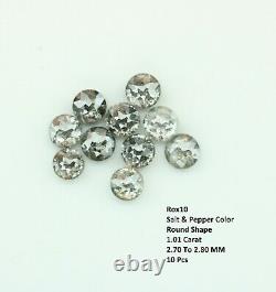 1.01 Carat Salt And Pepper Round Rose Cut Natural Loose Fancy Polished Diamond
