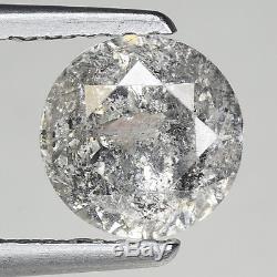 1.23cts 6.6mm Gray White Natural Loose Salt & Pepper Diamond SEE VIDEO