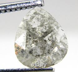 1.33Ct Pear Shape Galaxy Salt & Pepper Transparent Rose Cut Diamond