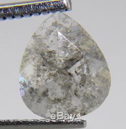 1.33Ct Pear Shape Galaxy Salt & Pepper Transparent Rose Cut Diamond