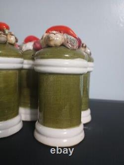 10 Vintage Arnart Salt and Pepper Shakers Green With Vegetables Japan #1678