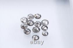 10pcs 2-4mm Natural Round Rose Cut Loose Diamond Salt & pepper Gray Diamonds Lot