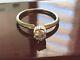 14K Gold Salt and Pepper. 45 CT Natural Diamond Solitaire Ring Sz 7.5 #200-1