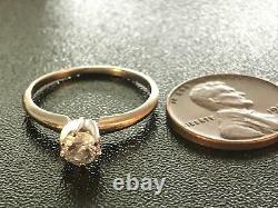14K Gold Salt and Pepper. 45 CT Natural Diamond Solitaire Ring Sz 7.5 #200-1