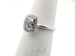 14k White Gold Kattan Salt & Pepper Diamond Halo Ring
