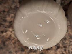 1890 EAPG Libbey Glass Co Maize Corn Milk Glass Salt & Pepper Shaker