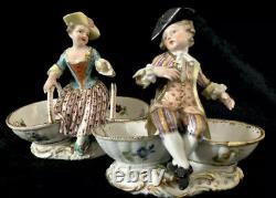 18th Century meissen porcelain Boy And Girl Salt And Pepper