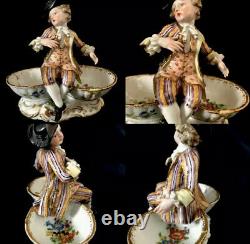 18th Century meissen porcelain Boy And Girl Salt And Pepper