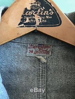 1930's/40's Size 38 Salt & Pepper Coveralls by Freeland Overall Manufacturing Co