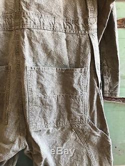 1930's/40's Size 38 Salt & Pepper Coveralls by Freeland Overall Manufacturing Co