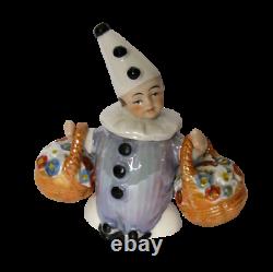 1930s German Porcelain Clown Salt Pepper & Mustard Figure/Figural Condiment Set