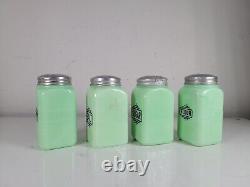 1930s Mckee Jadeite Shaker/canisters Sugar Salt Pepper Flour Depression Glass