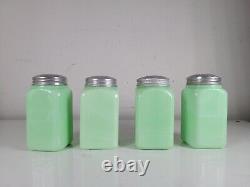 1930s Mckee Jadeite Shaker/canisters Sugar Salt Pepper Flour Depression Glass
