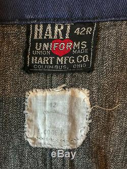 1940s-50s Hart MFG Co. Selvedge Coveralls Salt and Pepper HBT VTG 42R