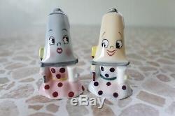 1950s 1940s PY Japan Salt Pepper S P Shaker Toothpaste Anthropomorphic