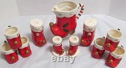 1962 Napco Kelvin's Boot-Santa's Boot Set with Candle Holders/Salt Pepper MCM
