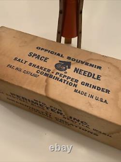 1962 Worlds Fair Seattle Space Needle Salt & Pepper Grinder Combination