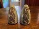 1965 Air New Zealand Maori First Class Salt & Pepper Shakers Tohora Teal Brown