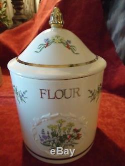 1993 Lenox Spice Garden Canister Set with Cookie Jar and Salt/Pepper Shakes