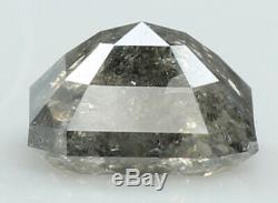 2.51 Ct Natural Loose Diamond Emerald Black Grey Salt And Pepper 7.60 MM L7762