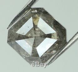 2.51 Ct Natural Loose Diamond Emerald Black Grey Salt And Pepper 7.60 MM L7762