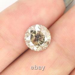 2.82 CT Natural Loose Diamond Round Brown Salt And Pepper Color 8.72 MM KDL9215