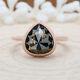 2.92 Ct Salt And Pepper Pear Diamond 14K Solid Rose Gold Engagement Ring KD630