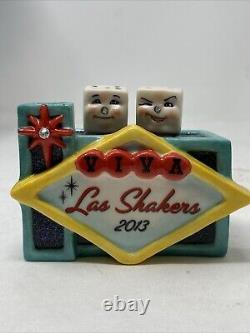 2013 Las Vegas Convention Anthro Dice Nodders Swarovski Salt Pepper Shakers