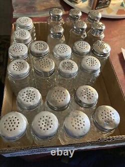 24 Vintage 60's70's Glass Salt Pepper Shakers Post House Restaurant OH ShipsFree