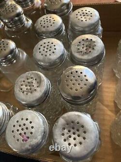 24 Vintage 60's70's Glass Salt Pepper Shakers Post House Restaurant OH ShipsFree