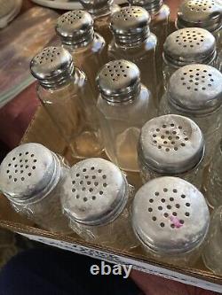 24 Vintage 60's70's Glass Salt Pepper Shakers Post House Restaurant OH ShipsFree