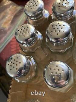 24 Vintage 60's70's Glass Salt Pepper Shakers Post House Restaurant OH ShipsFree