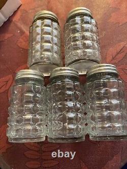 24 Vintage 60's70's Glass Salt Pepper Shakers Post House Restaurant OH ShipsFree