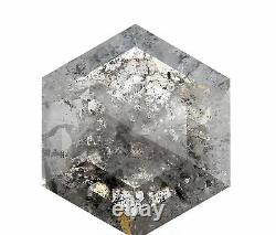 3.63ct Hexagon Rose Cut Salt and Pepper Diamond