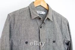 3Sixteen Gray Salt & Pepper Chambray Selvedge Work Shirt, Size Large