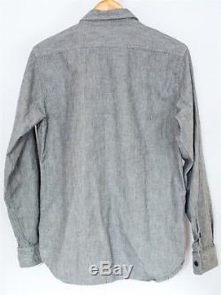 3Sixteen Gray Salt & Pepper Chambray Selvedge Work Shirt, Size Large