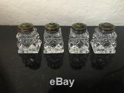 4 Sterling Silver Guilloche Gren Enamel Salt & Pepper Shakers Norway Hroar Prydz