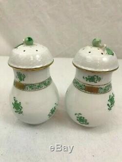 4 pc LOT. Herend Porcelain Chinese Bouquet Green. Salt and Pepper, Box, Creamer