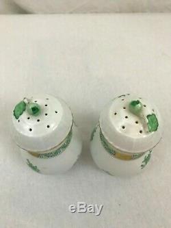 4 pc LOT. Herend Porcelain Chinese Bouquet Green. Salt and Pepper, Box, Creamer
